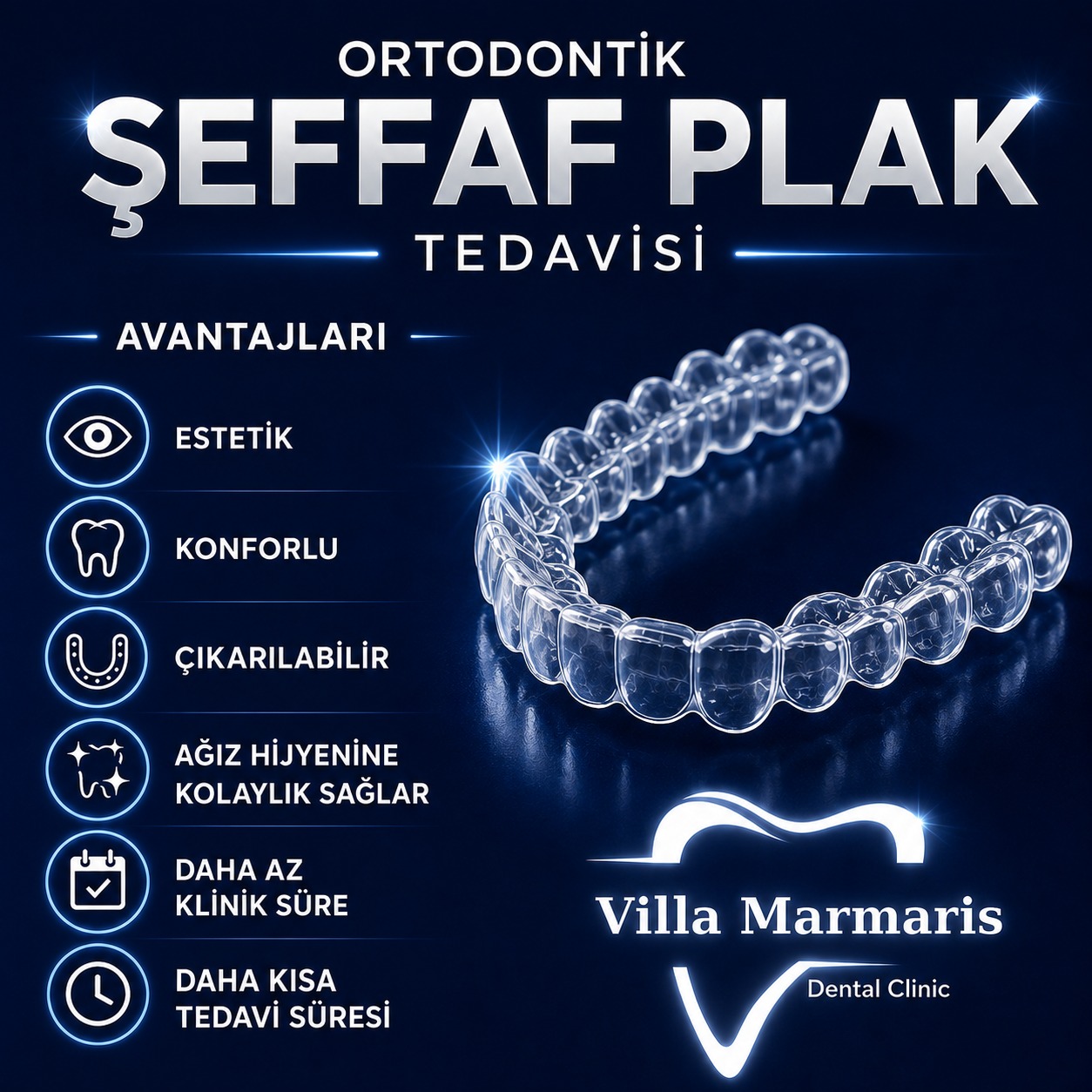 Şeffaf plak tedavisinin avantajları